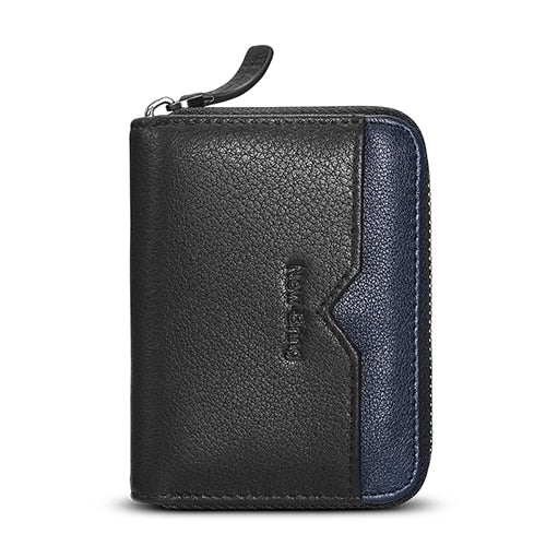 Bring Genuine Leather Function Zipper Bank