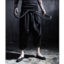 Load image into Gallery viewer, men retro loose linen cropped pants
