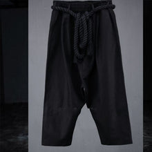 Load image into Gallery viewer, men retro loose linen cropped pants
