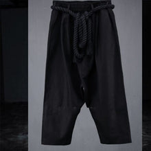 Load image into Gallery viewer, men retro loose linen cropped pants
